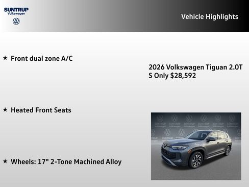 New 2026 Volkswagen Tiguan S FWD image 7