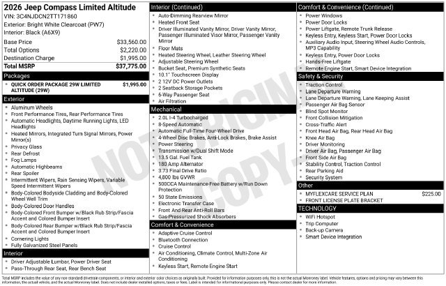 New 2026 Jeep Compass Limited AWD/4WD image 37