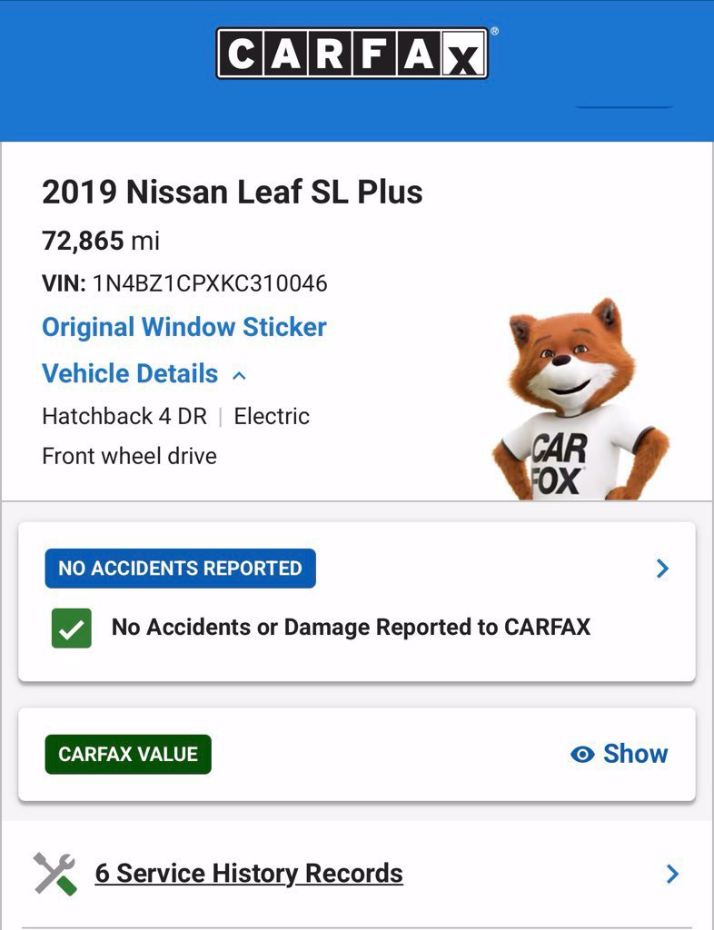 Used 2019 Nissan Leaf SL Plus w/ Protection Package FWD image 5