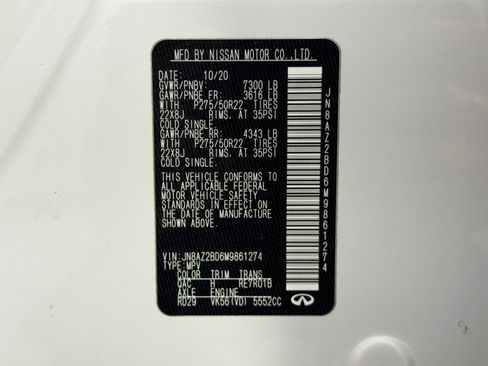 Used 2021 INFINITI QX80 Sensory w/ Cargo Package image 48