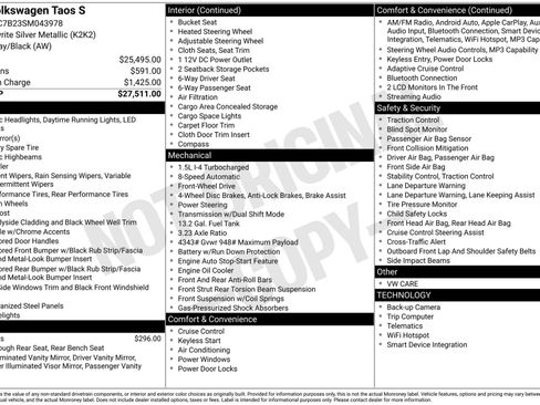 Certified 2025 Volkswagen Taos S image 26
