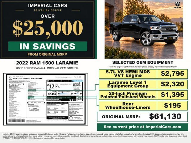 Used 2022 RAM 1500 Laramie AWD/4WD image 3