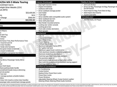 Used 2006 MAZDA MX-5 Miata Touring image 20