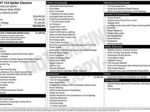 Used 2018 FIAT 124 Spider Classica w/ Technology & Siriusxm Group image 28