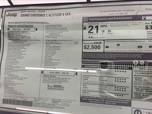 New 2025 Jeep Grand Cherokee L Altitude image 21
