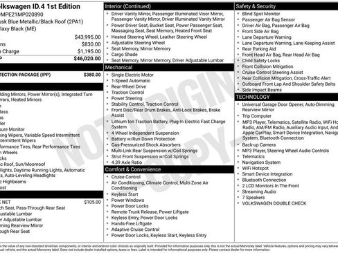 Used 2021 Volkswagen ID.4 1st Edition w/ ID.4 Protection Package RWD image 10