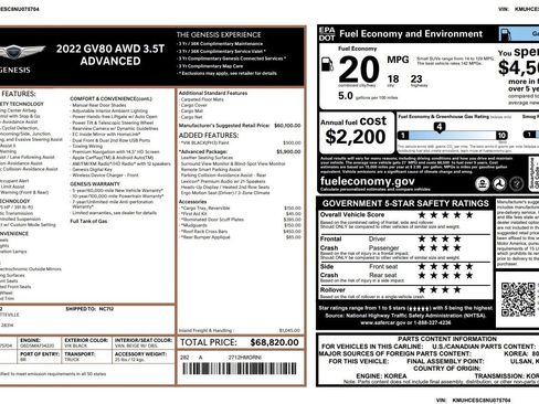 Used 2022 Genesis GV80 3.5T w/ Advanced Package 06 image 3