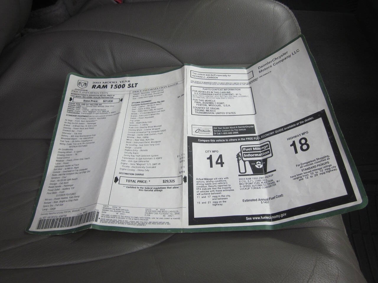 Used 2003 Dodge Ram 1500 Truck 2WD Regular Cab image 15