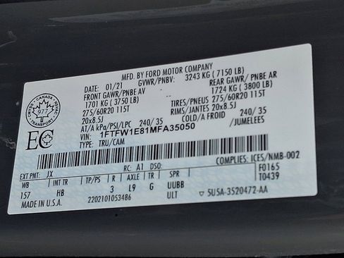 Certified 2021 Ford F150 Lariat w/ Equipment Group 502A High image 29