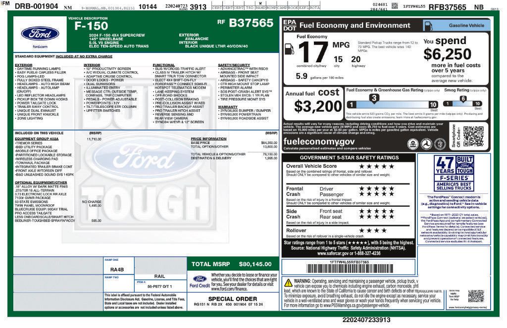 Used 2024 Ford F150 Tremor w/ Equipment Group 402A High AWD/4WD image 16