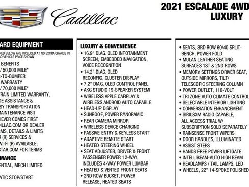 Used 2021 Cadillac Escalade Premium Luxury AWD/4WD image 18