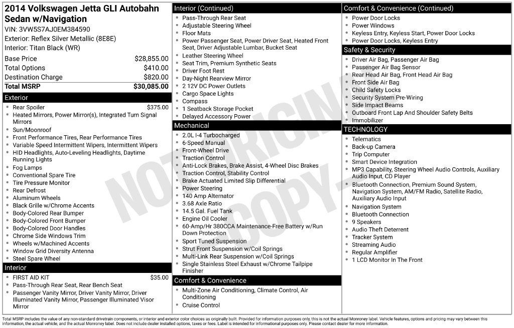 Used 2014 Volkswagen Jetta GLI Autobahn FWD image 32