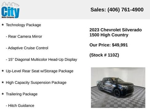Used 2023 Chevrolet Silverado 1500 High Country w/ Technology Package AWD/4WD image 7