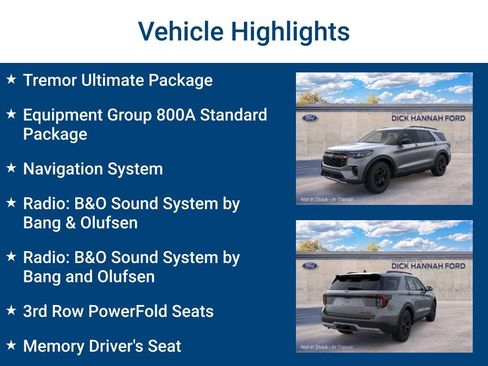 New 2026 Ford Explorer Tremor w/ Tremor Ultimate Package AWD/4WD image 3