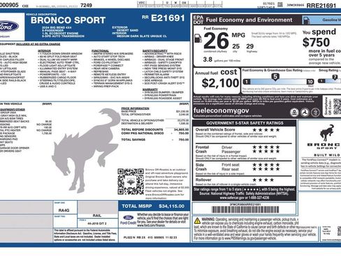 Used 2024 Ford Bronco Sport Big Bend w/ Convenience Package AWD/4WD image 4