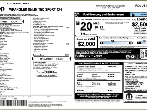 Used 2020 Jeep Wrangler Unlimited Sport S image 4