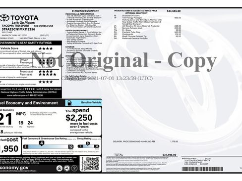 Used 2021 Toyota Tacoma TRD Sport w/ Technology Package RWD image 49