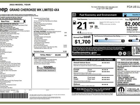 Used 2022 Jeep Grand Cherokee Limited w/ Tech Group AWD/4WD image 5