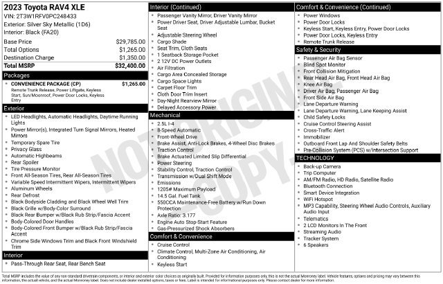 Used 2023 Toyota RAV4 XLE w/ Convenience Package FWD image 25