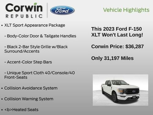 Certified 2023 Ford F150 XLT w/ Equipment Group 302A High image 26