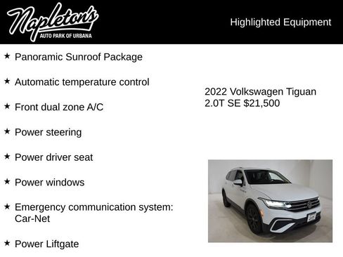 Used 2022 Volkswagen Tiguan SE w/ Panoramic Sunroof Package AWD/4WD image 15