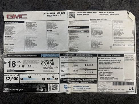 Used 2015 GMC Sierra 1500 SLE w/ All-Terrain Package AWD/4WD image 47