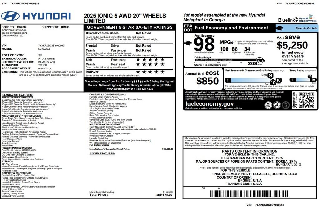 Used 2025 Hyundai Ioniq 5 Limited AWD/4WD image 3