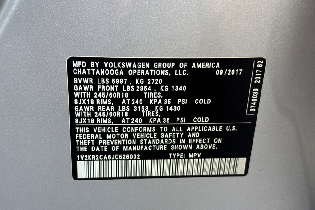 Used 2018 Volkswagen Atlas SE AWD/4WD image 26