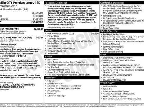 Certified 2022 Cadillac XT6 Premium Luxury w/ Technology Package image 36