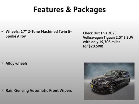 Used 2023 Volkswagen Tiguan S w/ IQ.Drive Package AWD/4WD image 17