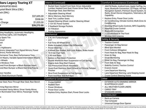 Certified 2023 Subaru Legacy Touring XT AWD/4WD image 8