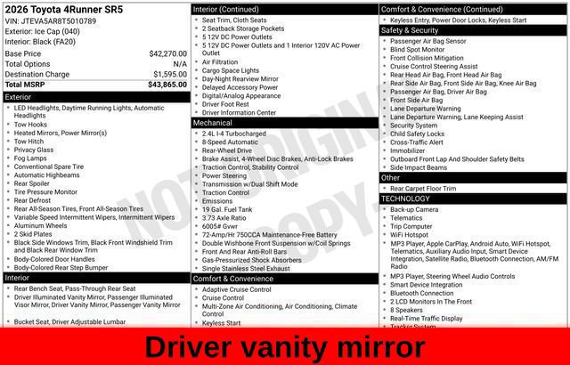Used 2026 Toyota 4Runner SR5 RWD image 60