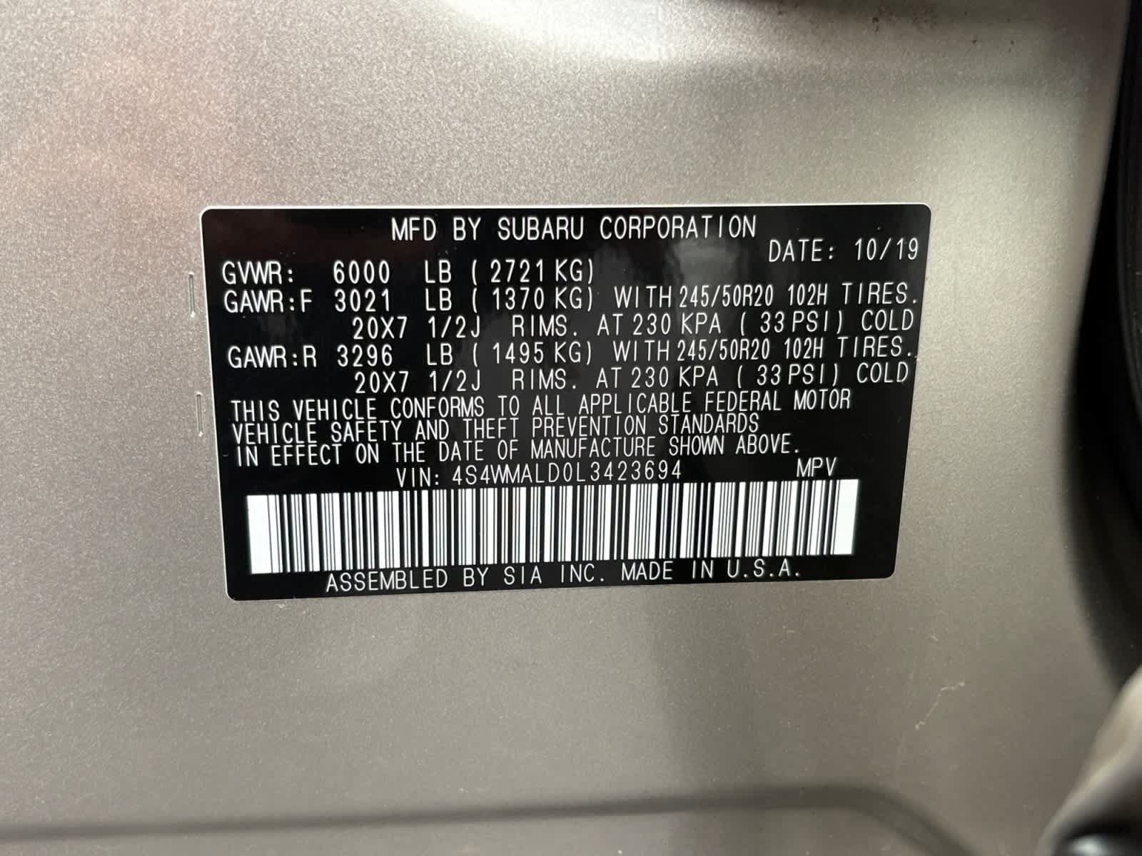 Used 2020 Subaru Ascent Limited w/ Technology Package AWD/4WD image 18