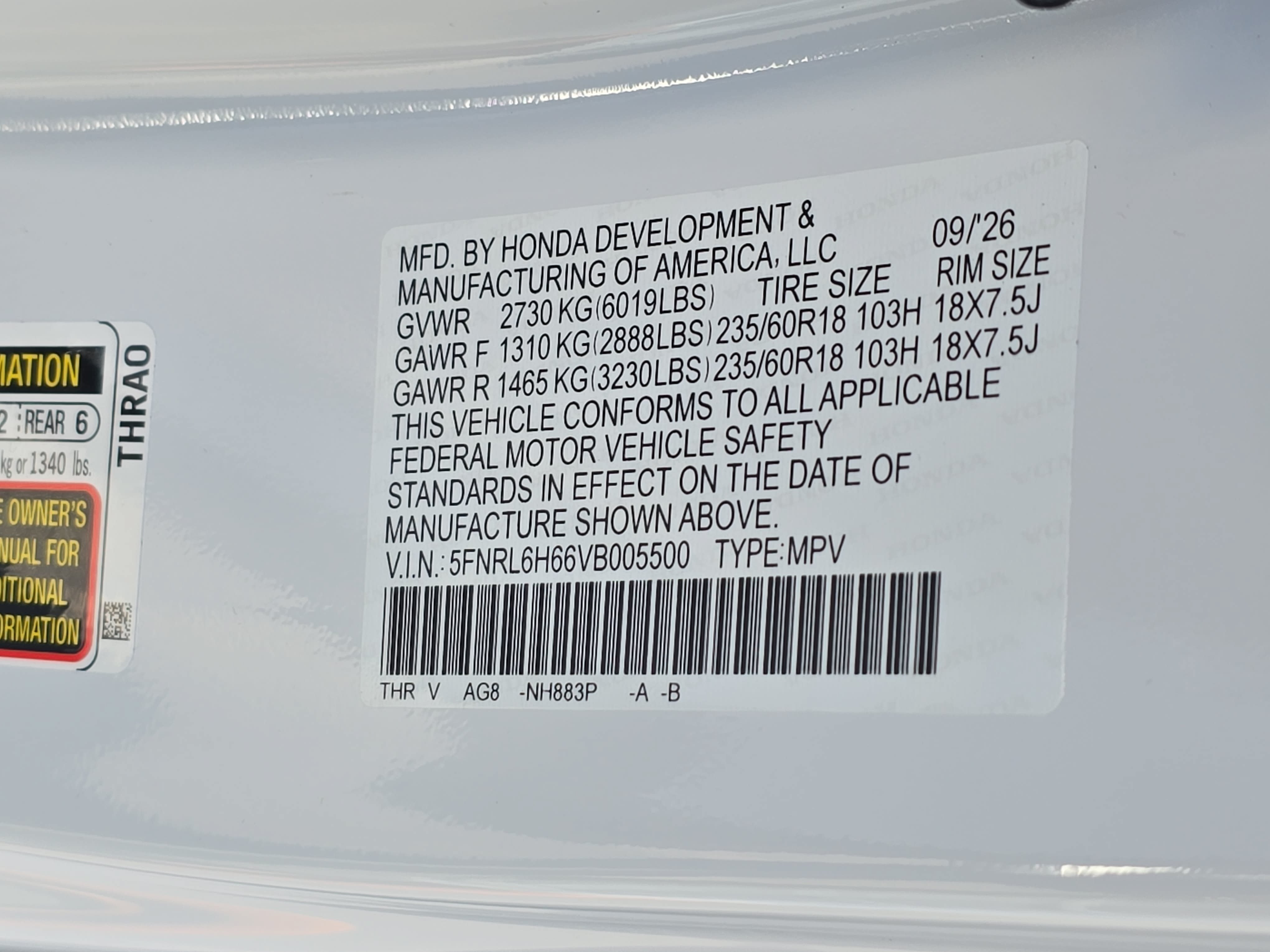 New 2027 Honda Odyssey EX-L image 37
