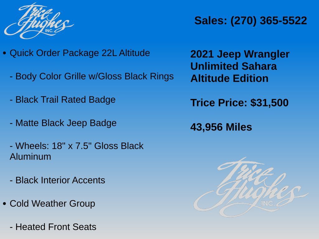 Used 2021 Jeep Wrangler Unlimited Sahara AWD/4WD image 14