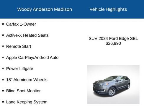 Used 2024 Ford Edge SEL w/ Convenience Package AWD/4WD image 2