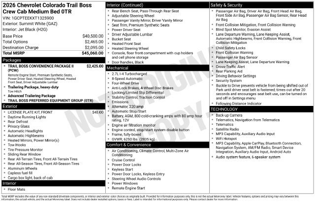 New 2026 Chevrolet Colorado Trail Boss AWD/4WD image 3