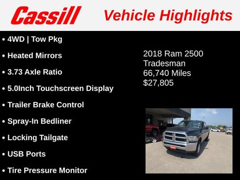 Used 2018 RAM 2500 Tradesman w/ Chrome Appearance Group AWD/4WD image 3