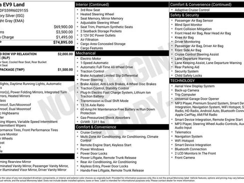 Certified 2024 Kia EV9 Land AWD/4WD image 10