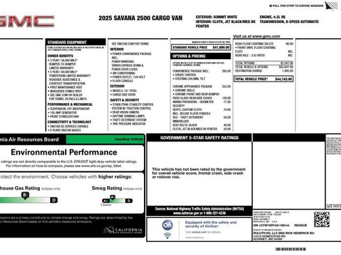 Used 2025 GMC Savana 2500 w/ Driver Convenience Package RWD image 3