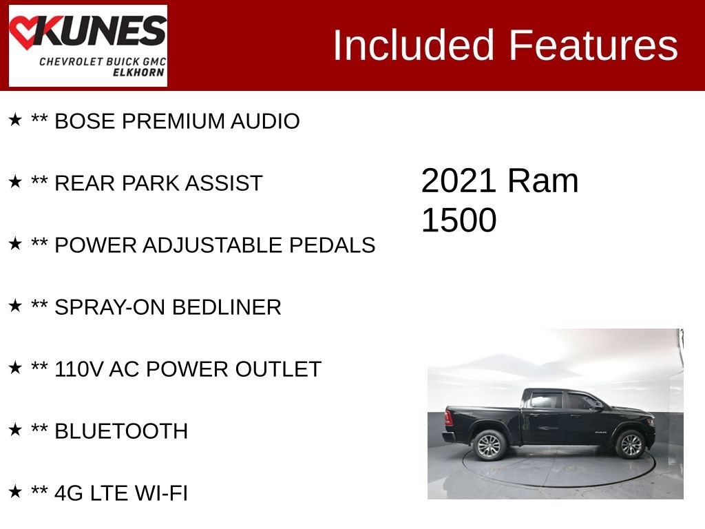 Used 2021 RAM 1500 Laramie w/ Sport Appearance Package AWD/4WD image 3