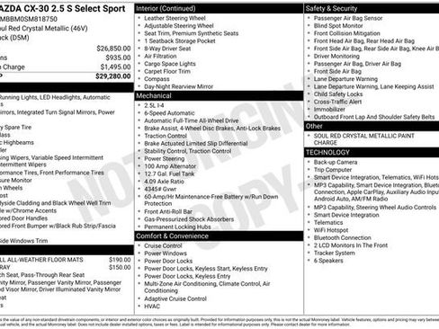 Used 2025 MAZDA CX-30 AWD 2.5 S w/ Select Sport Pkg image 30