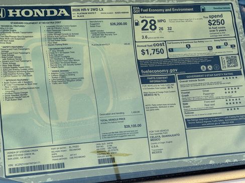 New 2026 Honda HR-V LX image 32