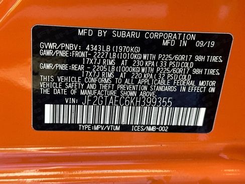 Used 2019 Subaru Crosstrek 2.0i Premium w/ Eyesight System AWD/4WD image 26