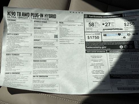 New 2026 Volvo XC90 T8 Ultra w/ Protection Package Premier image 34