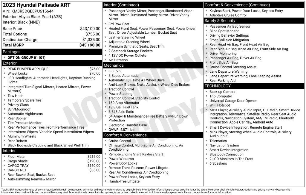 Used 2023 Hyundai Palisade XRT AWD/4WD image 4