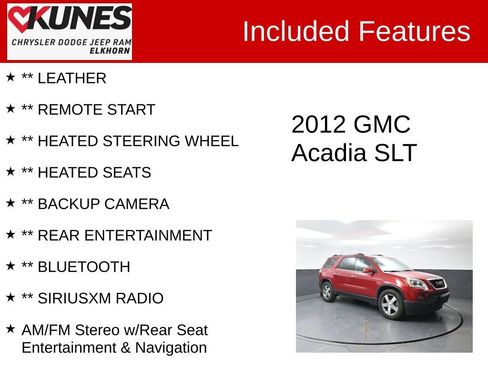 Used 2012 GMC Acadia SLT AWD/4WD image 3
