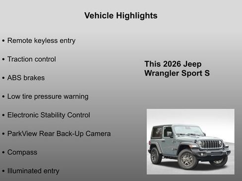 New 2026 Jeep Wrangler Sport S image 5