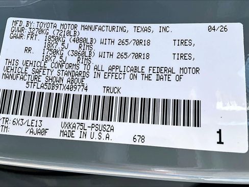 New 2026 Toyota Tundra SR5 AWD/4WD image 20