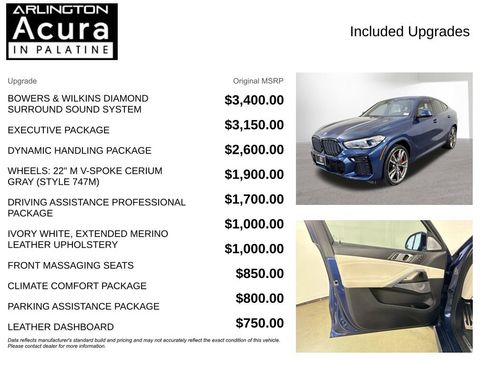 Used 2023 BMW X6 M50i w/ Executive Package AWD/4WD image 4